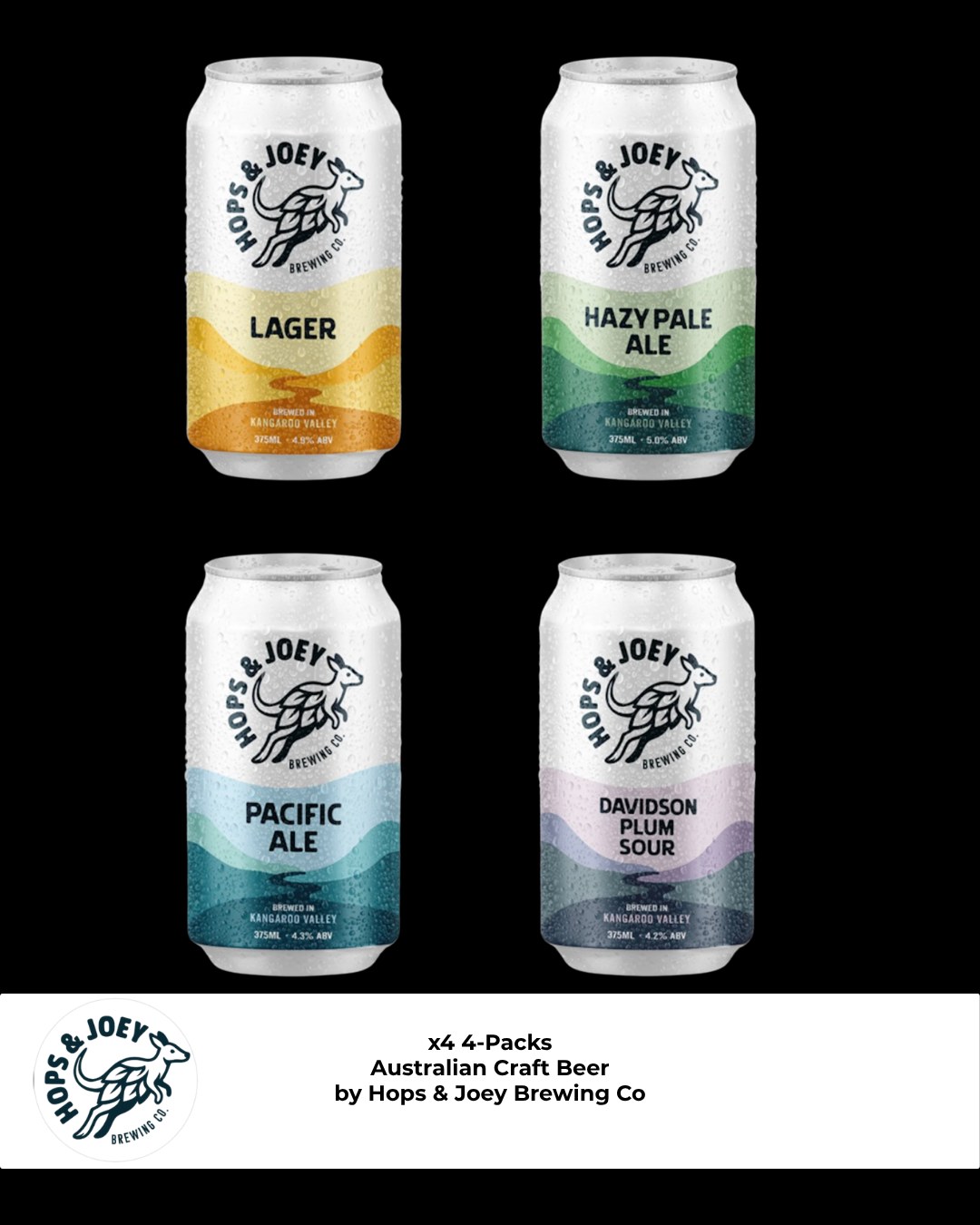 x4 4-Packs Australian Craft Beer by Hops & Joey Brewing Co